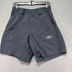 AFTCO Mens Fishing Shorts Size 32 Charcoal Gray Utility Cargo Pockets